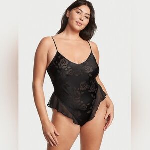 VICTORIA'S SECRET VS Archives Burnout Satin Teddy VERY Sexy Lingerie Sleepwear